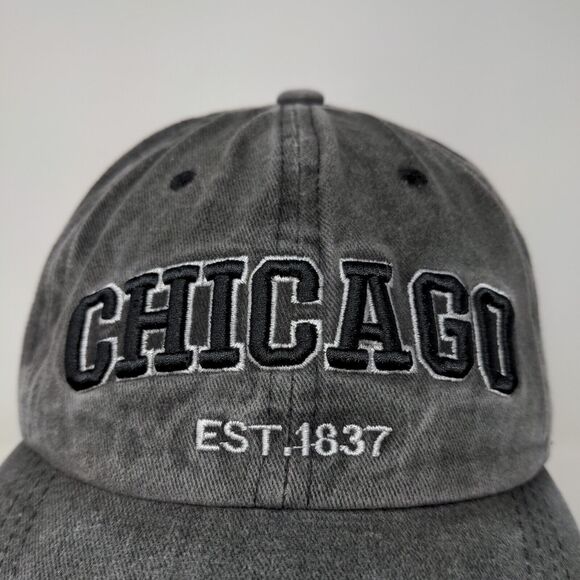 Chicago Men's Slideback Hat Gray Adjustable Embroidered Logo - Picture 4 of 10